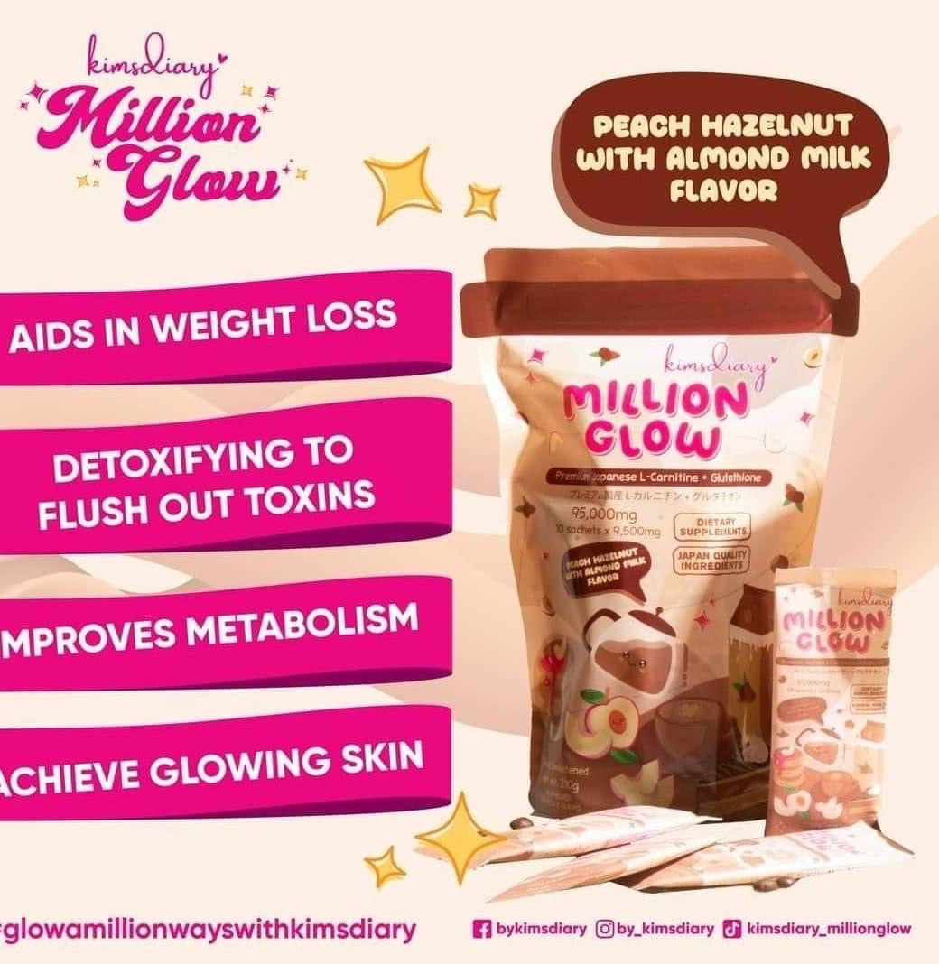 Million Glow Peach Hazelnut with Almond Milk Coffee