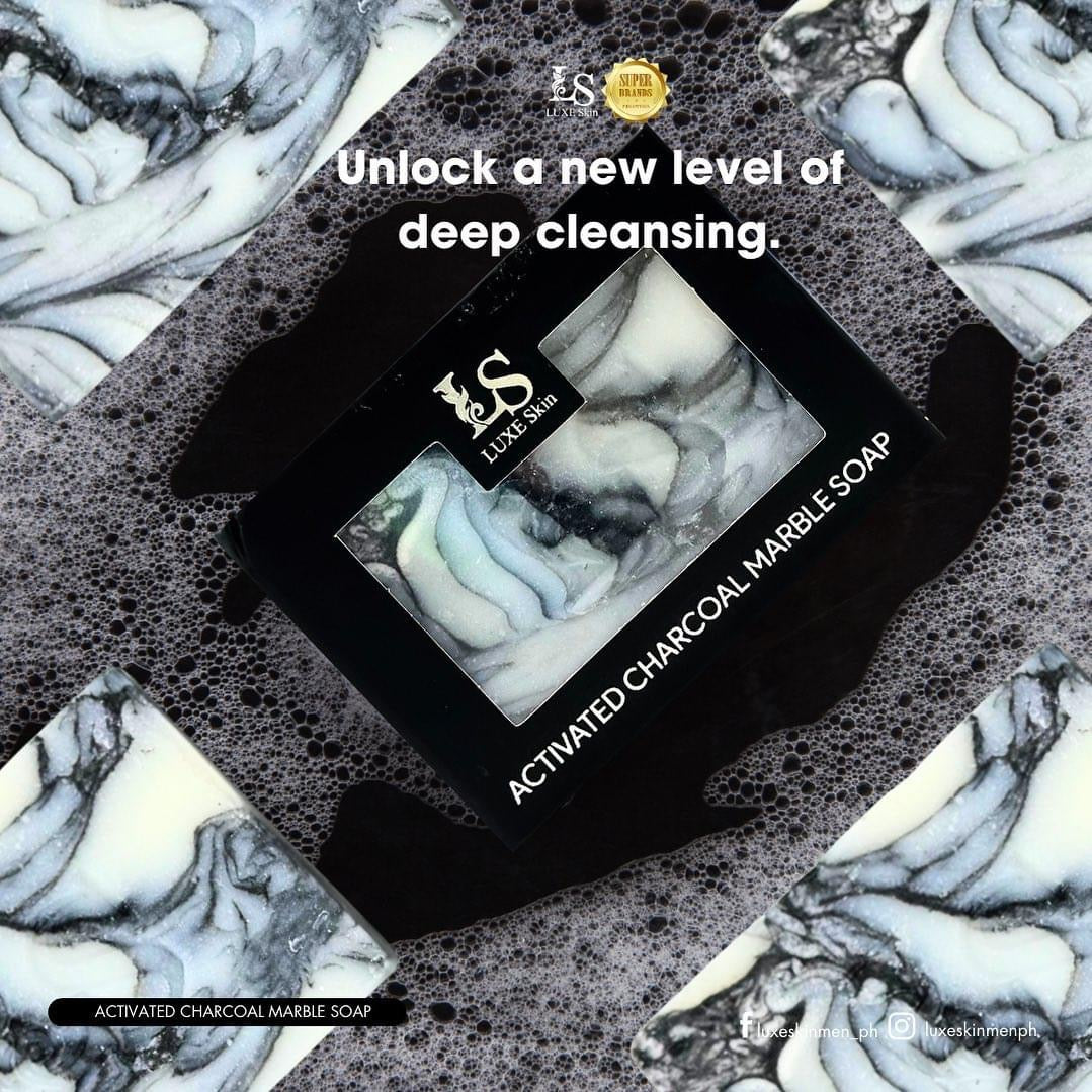 Luxe Skin Activated Charcoal Marble Soap