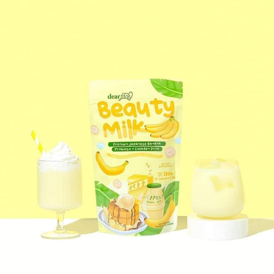 Dear Face - Beauty Milk Premium Japanese Banana Probiotic + Collagen Drink - 10sachet