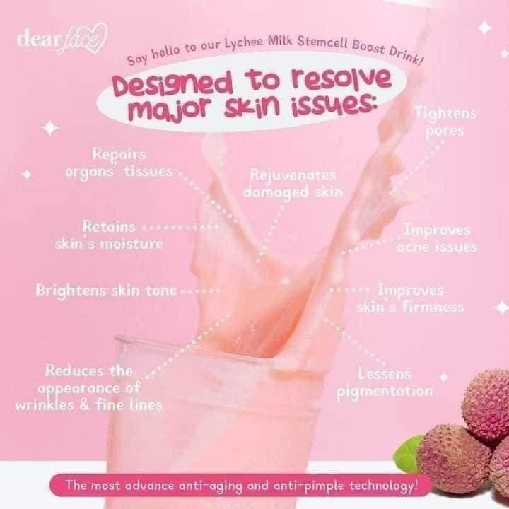 Dear Face - Beauty Milk Premium Japanese Lychee Swiss Stemcell Drink - 10sachet