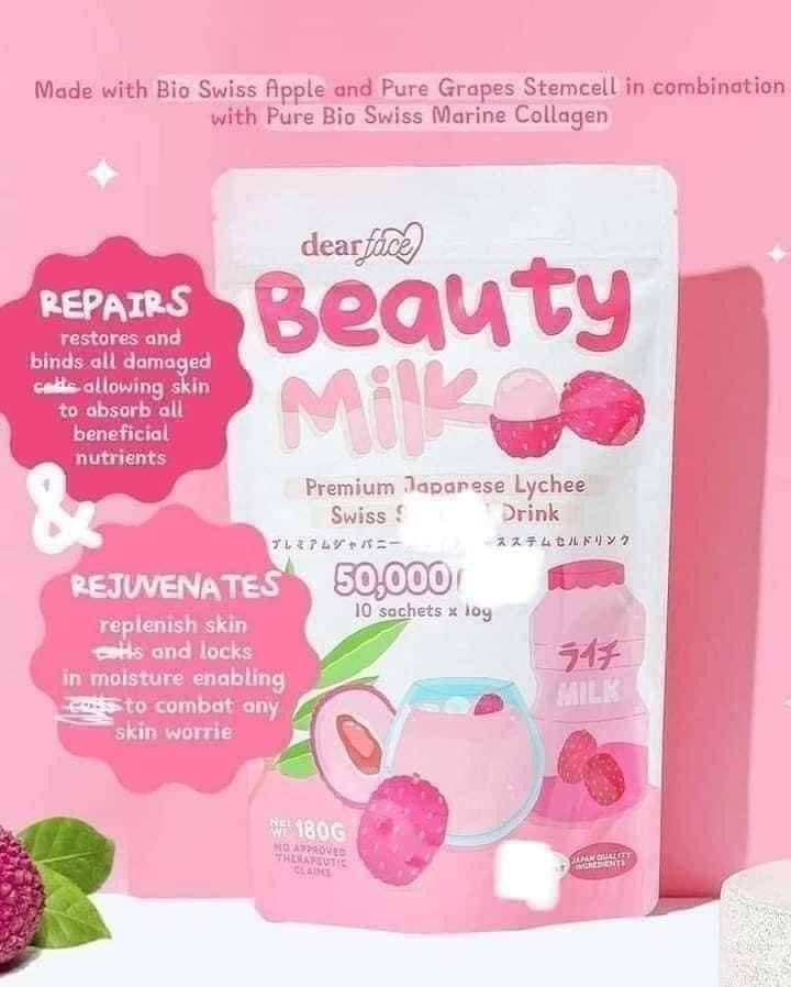 Dear Face - Beauty Milk Premium Japanese Lychee Swiss Stemcell Drink - 10sachet